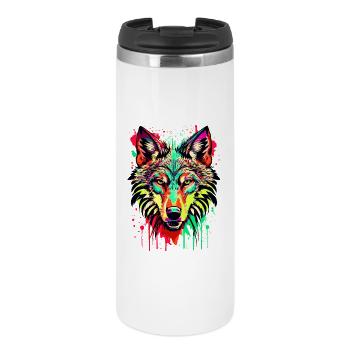 Wolf Colorful - Colorful Wolf - I Love Wolves - Thermal Cup - white - Front