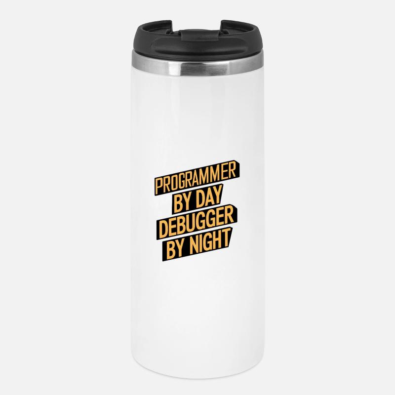 Programmer by Day, Debugger by Night - Thermal Cup - white