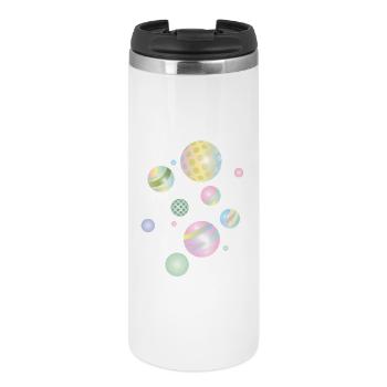 Colorful Pastel Marbles – Playful Ball Design - Thermal Cup - white - Front