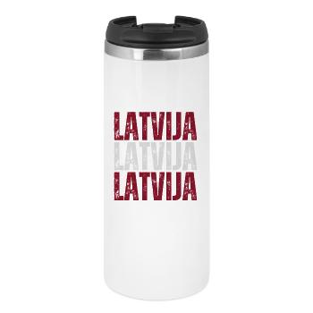 Flag of Latvia, Latvian patriot - Thermal Cup - white - Front