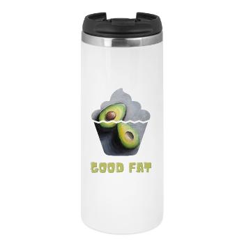 Avocado Print with Whimsical Cupcake Motif - Thermal Cup - white - Front