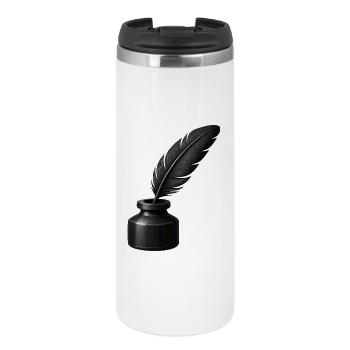 Black quill in inkwell - Thermal Cup - white - Front