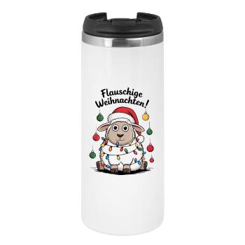 Mouton Berger de Noël duveteux drôle - Mug isotherme - blanc - Devant