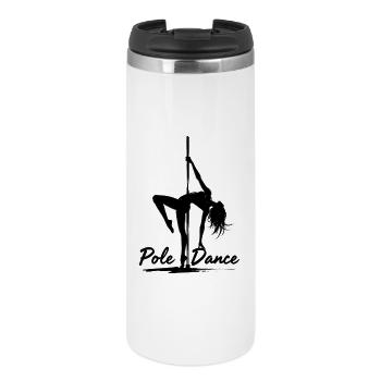 Silhouette de danseuse en barre pour danse au poteau - Mug isotherme - blanc - Devant