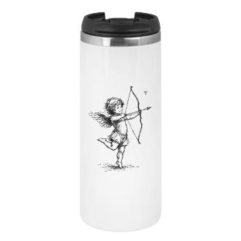 Vintage Cupid Angel with Bow and Arrow Art - Thermal Cup - white - Front
