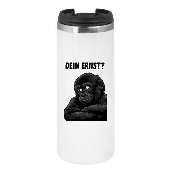 Monkey with a skeptical look - you're serious? - Thermal Cup - white - Front
