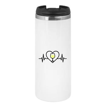 Vin Vin Verre Coeur Vin Blanc - Mug isotherme - blanc - Devant