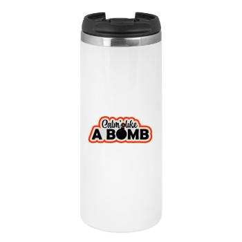 Calme comme une bombe Paradoxe Ironie Humour Blague explosive - Mug isotherme - blanc - Devant