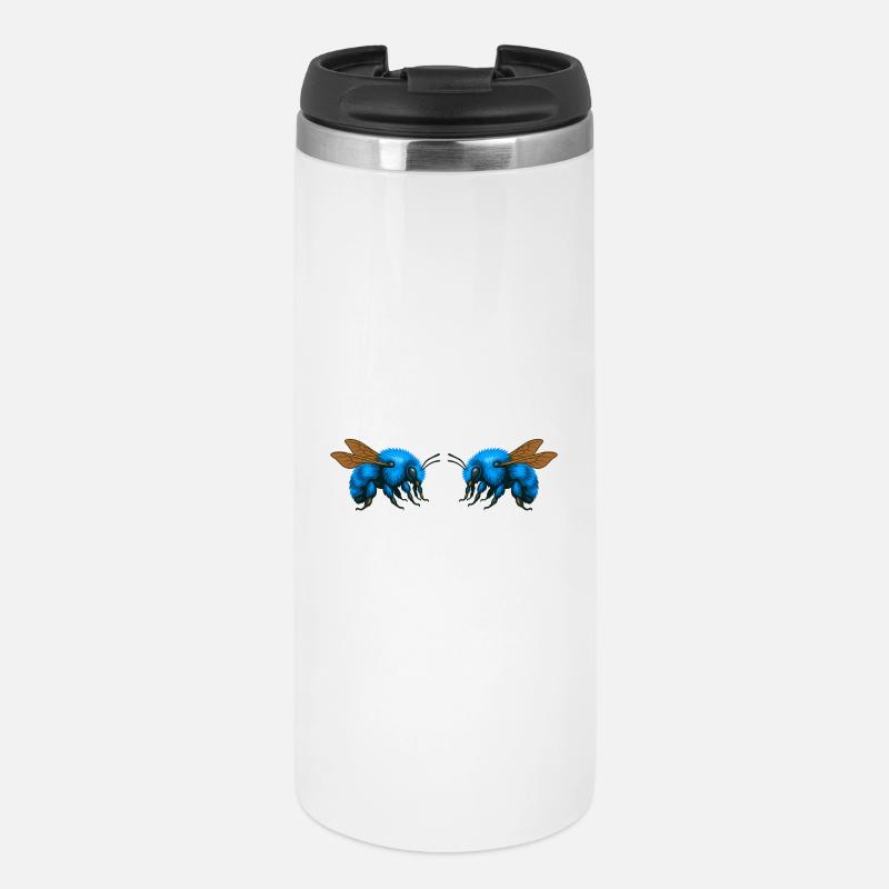 2Bumblebees mirrored - Thermal Cup - white