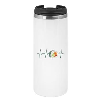 Sushi Heartbeat – Pulse Line Food Design - Thermal Cup - white - Front