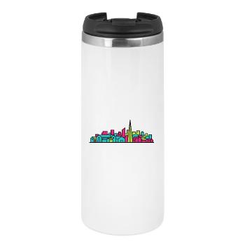 Silhouette moderne de la ligne d’horizon de Livingston City - Mug isotherme - blanc - Devant