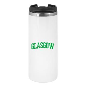 Glasgow College Stil Grüner Blockschrift - Thermobecher - Weiß - Vorne