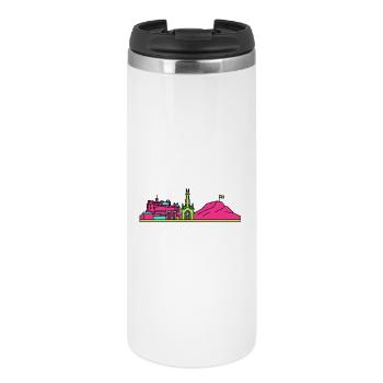 Silhouette du château de la ligne urbaine d’Édimbourg Art moderne en ligne - Mug isotherme - blanc - Devant