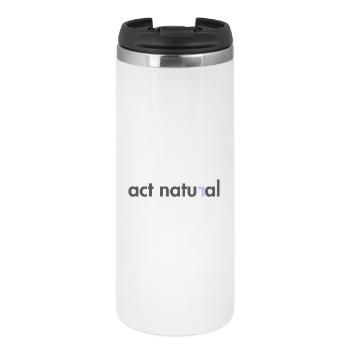 Motif de nature abstrait en vert et bleu - Mug isotherme - blanc - Devant
