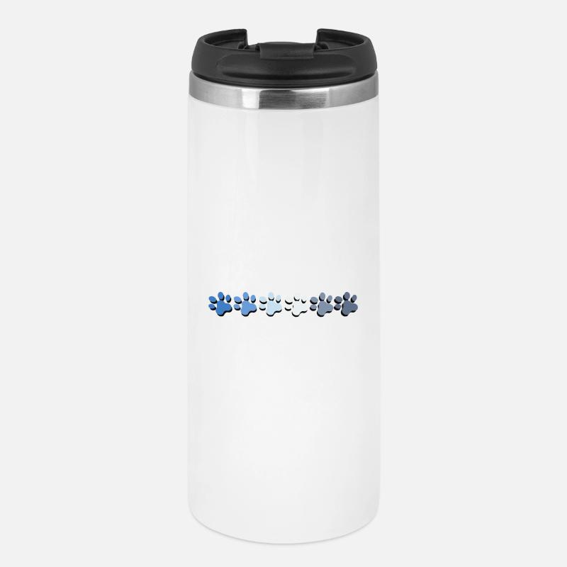 Illustration de patte d’animal dans les tons de bleu - Mug isotherme - blanc