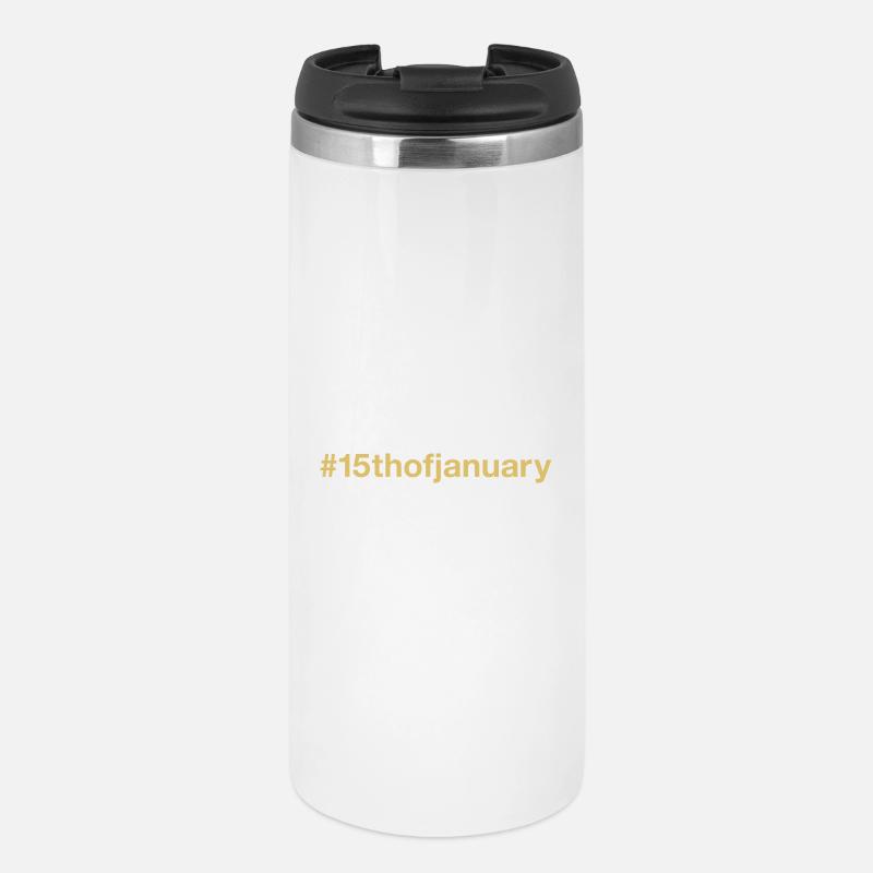né le 15 janvier Anniversaire anniversaire - Mug isotherme - blanc