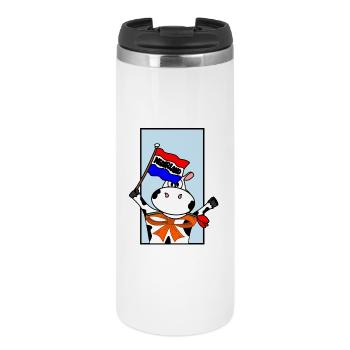 Vache avec drapeau néerlandais - Mug isotherme - blanc - Devant