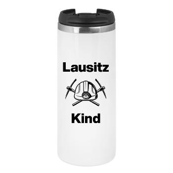 LAUSITZ KIND, GLÜCK AUF! AUF KOHLE GEBOREN  - Thermobecher - Weiß - Vorne