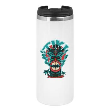 Masque tiki fumeux. - Mug isotherme - blanc - Devant