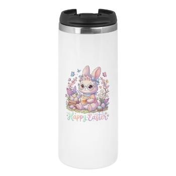 Pastellhase Osterzauber "Happy Easter" - Thermobecher - Weiß - Vorne