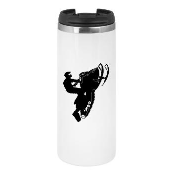 Snowmobil, Snowboarder, Freestyle - Thermobecher - Weiß - Vorne