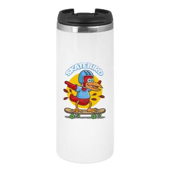 Dessin animé Skatebird - Mug isotherme - blanc - Devant
