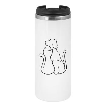 Dog and cat love of animals - Thermal Cup - white - Front
