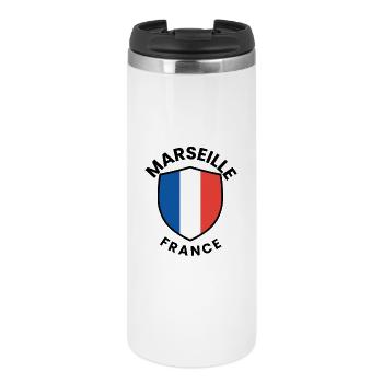 Bouclier du drapeau de Marseille - Mug isotherme - blanc - Devant