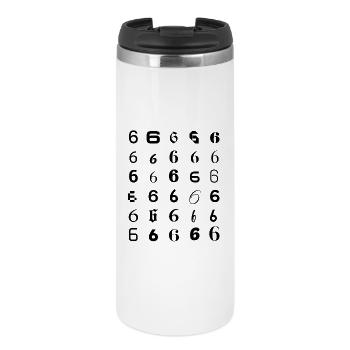 Typography 6 digit mosaic design - Thermal Cup - white - Front