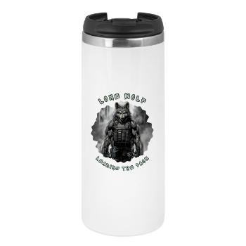 Lone Wolf Commando – Taktischer Alpha-Soldat - Thermobecher - Weiß - Vorne