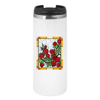 Stained Glass Roses - Thermal Cup - white - Front