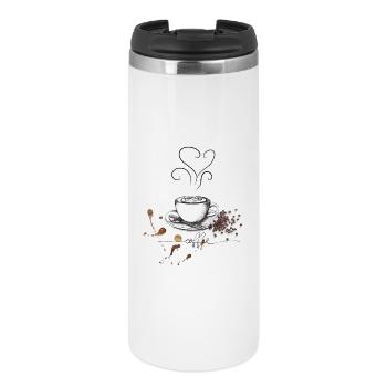 Coffee cup and beans design - Thermal Cup - white - Front