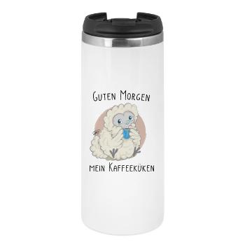 Lioba Seidenhuhn, Kaffeezeit - Thermobecher - Weiß - Vorne