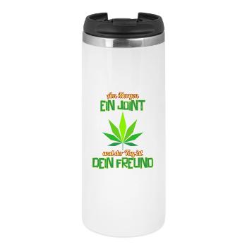 Joint am Morgen - Thermobecher - Weiß - Vorne