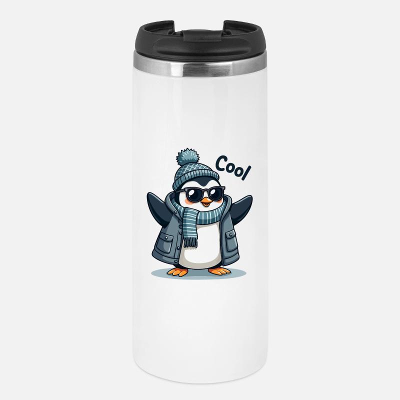 Coolguin - der coole Penguin - Thermobecher - Weiß
