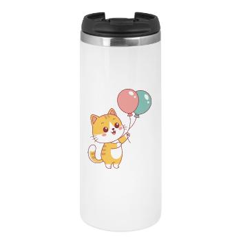 Katzenballon Pastell Joy - Thermobecher - Weiß - Vorne