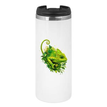 Caméléon vert – Art du graffiti nature - Mug isotherme - blanc - Devant