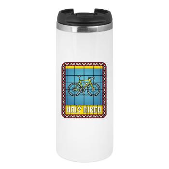 Bicycle Stained Glass - Thermal Cup - white - Front
