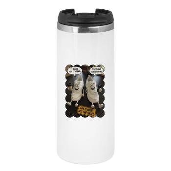 Blague sur les lacets : Deux amis baskets - Mug isotherme - blanc - Devant