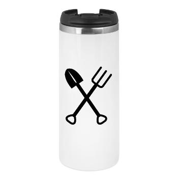 Spade Rake Rake Symbol Symbole de jardin Outils - Mug isotherme - blanc - Devant