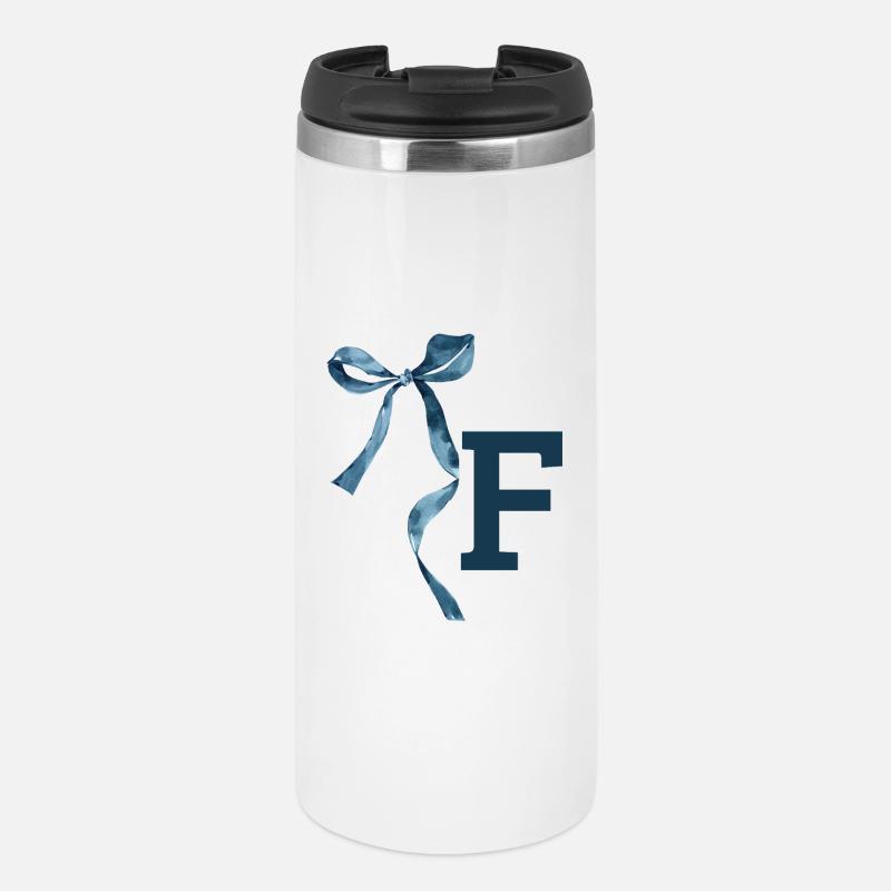 Monogramme f idée cadeau  - Mug isotherme - blanc