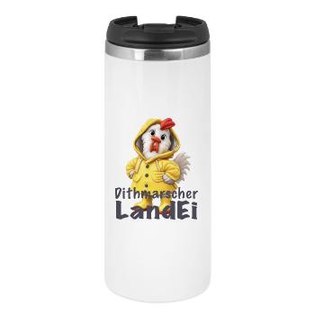 Dithmarscher Landei Regenmantel - Thermobecher - Weiß - Vorne