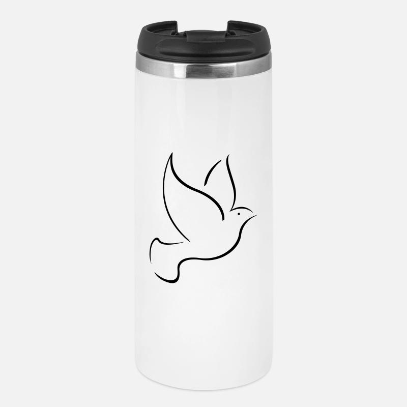 bird dove bird peace - Thermal Cup - white