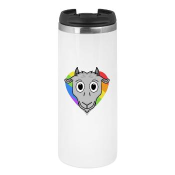 Ziege Lgbt Regenbogen Farben - Thermobecher - Weiß - Vorne