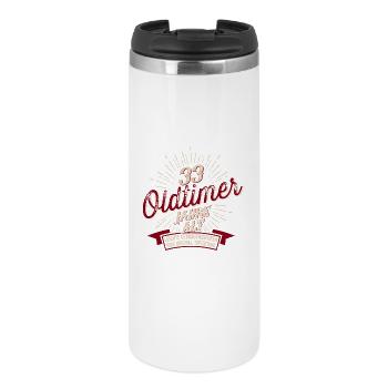 33. Geburtstag Oldtimer - Thermobecher - Weiß - Vorne