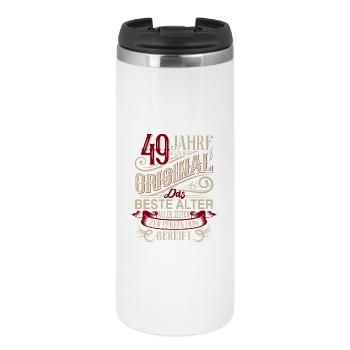 49. Geburtstag Vintage Retro - Thermobecher - Weiß - Vorne