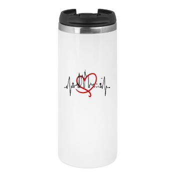Frankfurt Skyline Heartbeat FFM Fan Love Hessen - Thermal Cup - white - Front