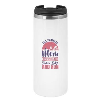 Triathlon Mama - Thermobecher - Weiß - Vorne