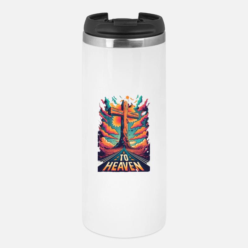 Stations du Croix au ciel néon - Mug isotherme - blanc