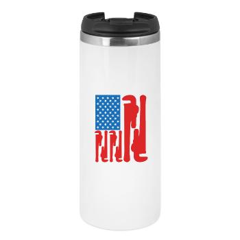 4. Juli USA Klempner - Thermobecher - Weiß - Vorne